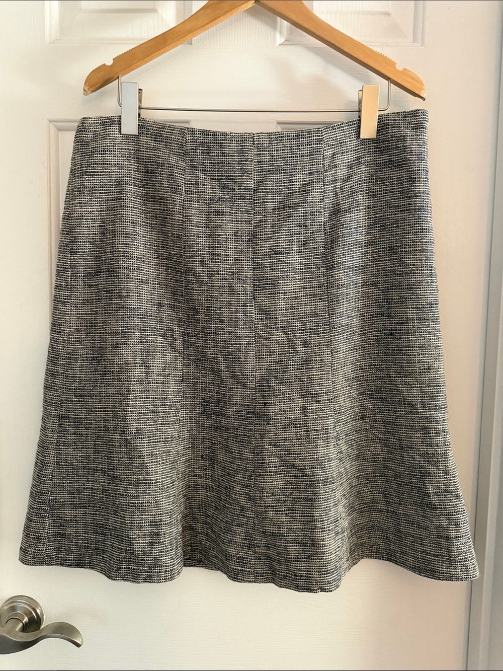 Talbots Classic navy & White tweed Textured A-Line Skirt size 10